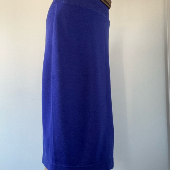 Claude Montana VTG cobolt-blue knit skirt - Picture 3 of 12
